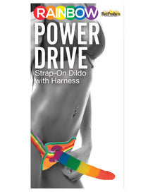  Rainbow 7" Strap On Dildo w/Harness