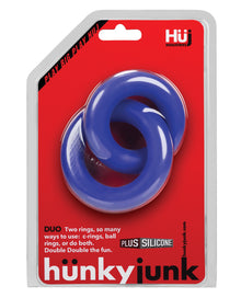  Hunky Junk Duo Linked Cock & Ball Rings - Cobalt