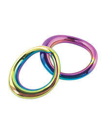 Plesur 1-3/4" Metal Cock Ring - Rainbow