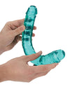 Shots RealRock Crystal Clear 13" Double Dildo - Turquoise