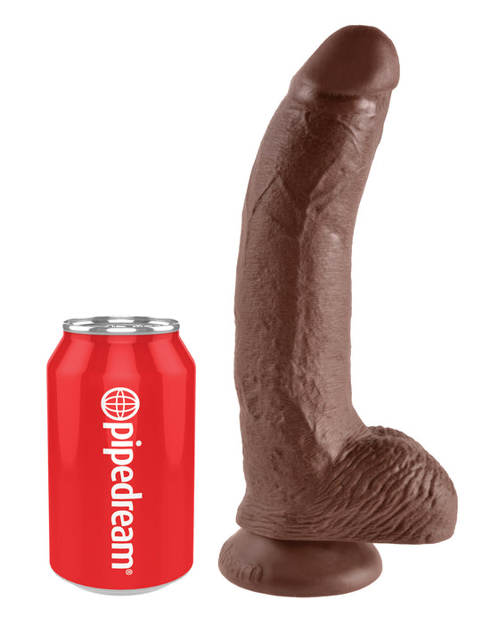 King Cock 9" Cock w/Balls - Brown