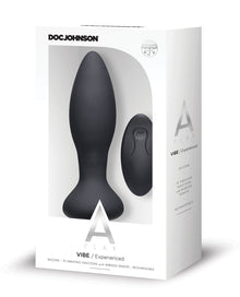  A Play Rechargeable Silicone Experienced Anal Plug w/Remote - Black