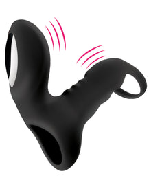  Bliss Shaft Rider Vibrating Cock Ring Sleeve - Black