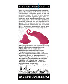  Evolved Frisky Finger Rechargeable Bullet - Burgundy