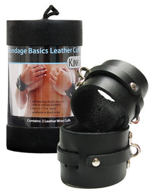  KinkLab Leather Wrist Cuffs - Black
