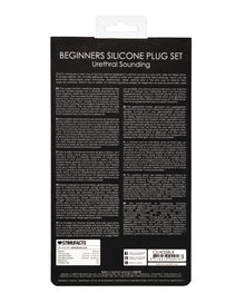  Shots Ouch Urethral Sounding Beginners Silicone Plug Set - Black