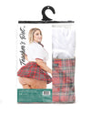 Teacher's Pet Ms Honor Student School Girl Tie Top, Pleated Skirt, Neck Tie1 & Hair Bow Red QN