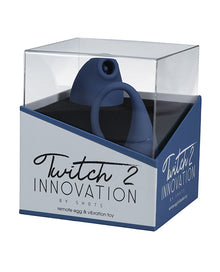  Shots Twitch 2 Vibrator w/Remote Control Vibrating Egg - Blue Grey