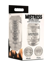  Curve Toys Mistress Double Shot Mini Masturbator Mouth & Pussy  - Clear