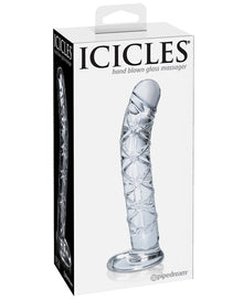  Icicles No. 60 Hand Blown Glass G Spot Dong - Clear