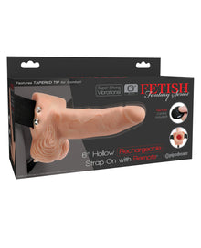  Fetish Fantasy Series 6" Hollow Rechargeable Strap On w/Remote - Flesh