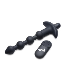  Bang! 28X Vibrating Silicone Anal Beads w/Remote Control - Black
