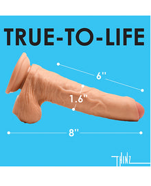  Curve Toys Thinz 8" Uncut Dildo w/Balls - Light