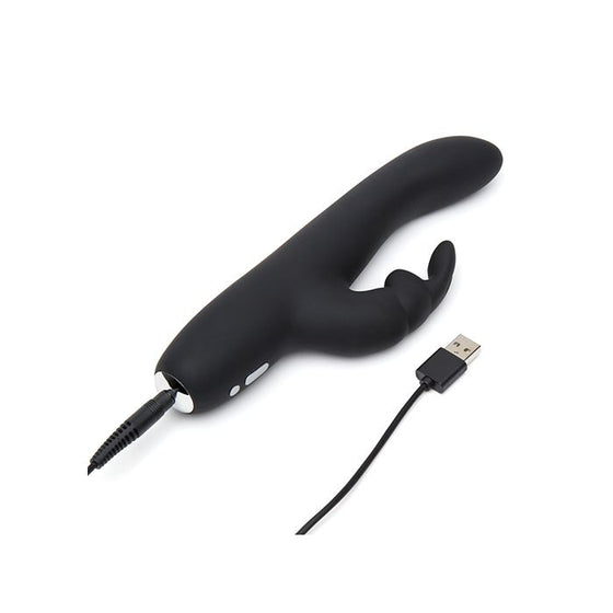 Fifty Shades of Grey Greedy Girl Rechargeable Slimline Rabbit Vibrator - Black