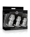 Master Series - Dicked Clear Hollow Anal Plug 3 pc Set