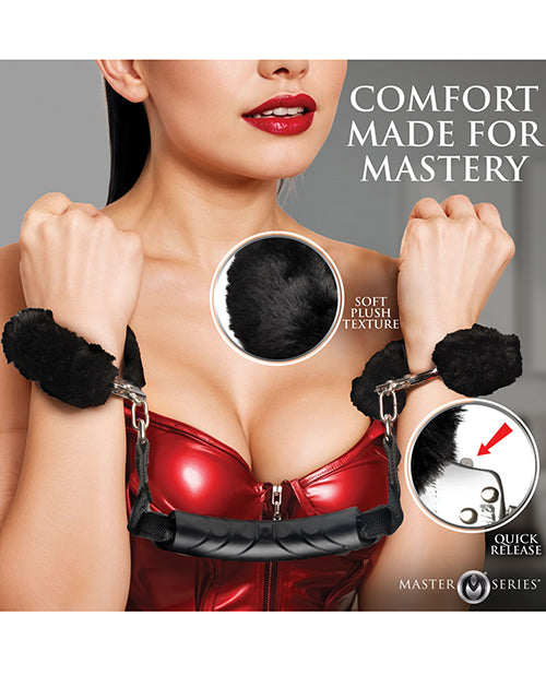 Master Series Furry Handcuffs w/Handle