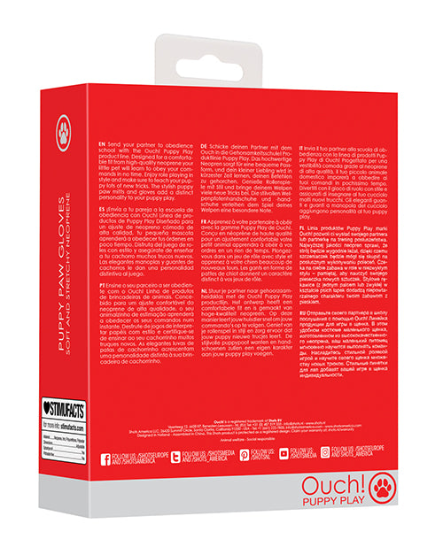 Shots Ouch Puppy Play Paw Cut-Out Gloves - Red