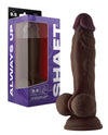 Shaft Model A Flexskin Liquid Silicone 9.5" Dong w/Balls - Mahogany