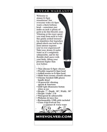 Evolved Skinny G  Silicone G Spot Vibrator - Black
