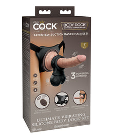  King Cock Elite Ultimate Vibrating Silicone Body Dock Kit w/Remote