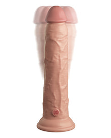  King Cock Elite 9" Dual Density Vibrating Silicone Cock w/Remote - Light