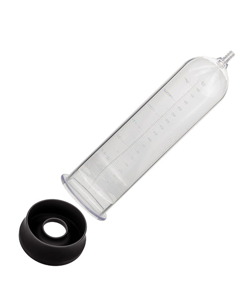 Peak Magnified Gauged Penis Pump System w/Cock & Ball Ring - Black