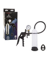 Peak Magnified Gauged Penis Pump System w/Cock & Ball Ring - Black