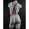 Dillio 7" Strap-On Suspender Harness Set - Pink