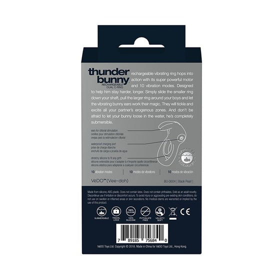 VeDO Thunder Bunny Rechargeable Dual Ring - Black Pearl