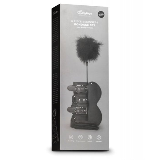 Easy Toys Beginners 6 Piece Beginners Bondage Set - Black