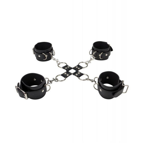 Shots Ouch Leather Hand & Leg Cuffs - Black