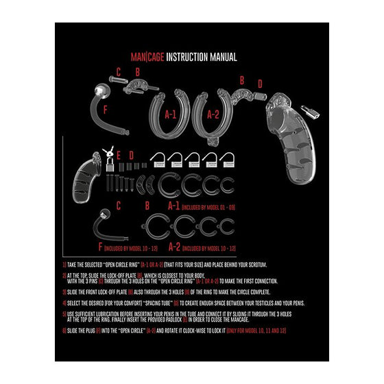 Shots Man Cage Chastity 3.5" Cock Cage w/Plug Model 10 - Clear