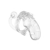 Shots Man Cage Chastity 3.5" Cock Cage w/Plug Model 10 - Clear