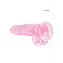  Shots RealRock Realistic Crystal Clear 8" Dildo w/Balls - Pink