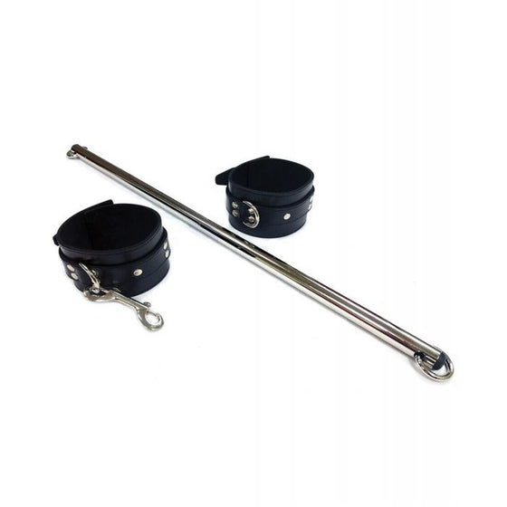 Rouge Leather Leg Spreader Bar w/Black Cuffs