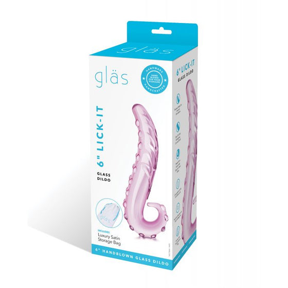 Glas 6" Lick-it Glass Dildo - Pink