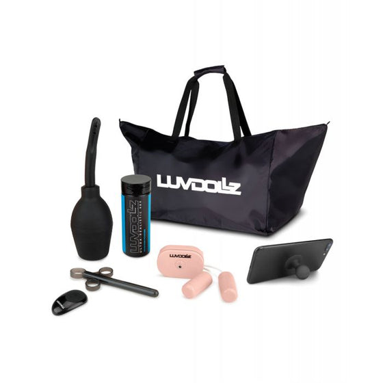 Luvdollz Remote Control Rechargeable Spread Eagle Pussy & Ass w/Douche - Ivory