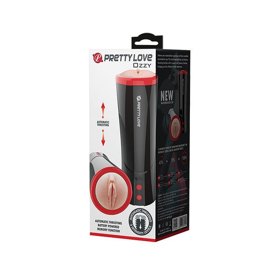 Pretty Love Ozzy Thrusting Male Masturbator w/Flesh Sleeve - Black