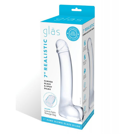 Glas 7" Realistic Curved Glass G-Spot Dildo