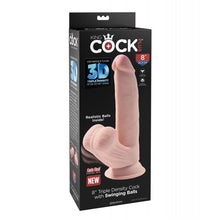  King Cock Plus 8" Triple Density Cock w/Swinging Balls - Ivory