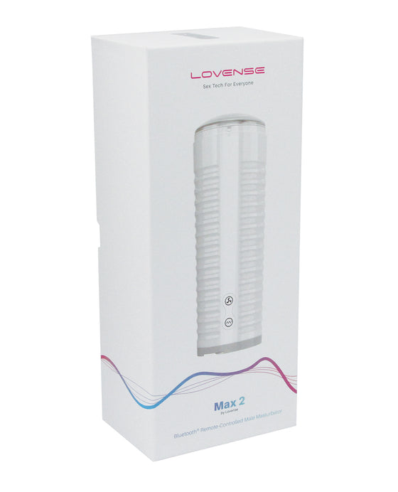 Lovense Max 2 Rechargeable Male Masturbator w/White Case - Clear Sleeve