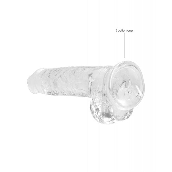Shots RealRock Realistic Crystal Clear 8" Dildo w/Balls - Transparent Clear