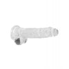 Shots RealRock Realistic Crystal Clear 8" Dildo w/Balls - Transparent Clear