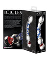 Icicles No. 18 Hand Blown Glass Massager - Clear w/Blue Knobs