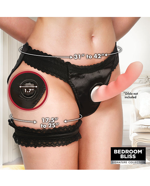 Bedroom Bliss Jolie Strap-On Panty Harness & Garter - Medium