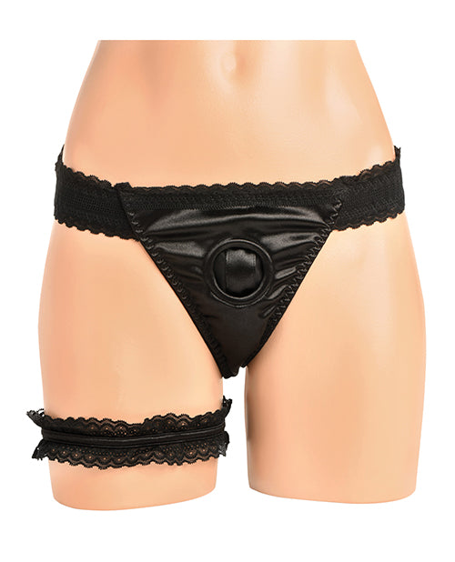 Bedroom Bliss Jolie Strap-On Panty Harness & Garter - Medium