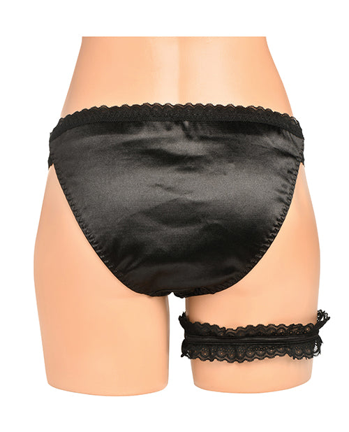 Bedroom Bliss Jolie Strap-On Panty Harness & Garter - Medium