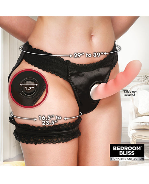 Bedroom Bliss Jolie Strap-On Panty Harness & Garter - Small