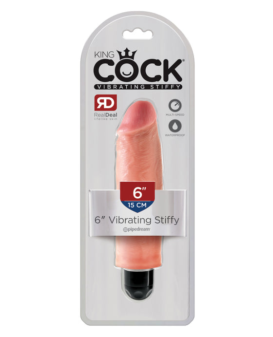 King Cock 6" Vibrating Stiffy - Flesh