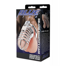  Blue Line Deluxe Chastity Cage - Silver